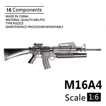 1:6 M16A4 Automata Puskát Összeszerelés Fegyver Modell Közgyűlés Műanyag Fegyver 1/6 Katona Katonai építőkövei Játék