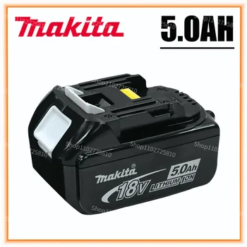 100% Eredeti Makita 18V 5.0 Á Újratölthető elektromos Szerszám Akkumulátor, LED-es Li-ion-Csere LXT BL1860B BL1860 BL1850