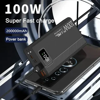 100W Power Bank 50000mAh 4 USB-Szuper Gyors Töltés Hordozható Powerbank a Huawei iPhone 14 Xiaomi Külső Akkumulátor Töltő Új