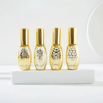 12ML Hordozható Arany Aranyozott Parfümös Üveg Kozmetikai Parfümös Üveg Üveg Spray Palackot Gubancos Üveg Aranyozott Kristály Arany Luxus