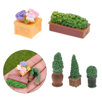 2db Babaház Szimuláció Miniatűr Mesterséges Növény, Cserepes Növények Modell Bútorok, Kiegészítők Baba Ház Decor Játékok Gyerekeknek