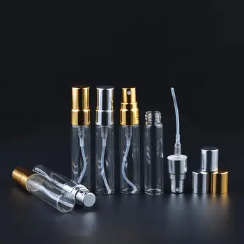 2ml 300 Db/Sok Mini Hordozható Újratölthető Parfüm Üveg eMetal újratölthető üres parfümös üveg üveg üveg parfüm
