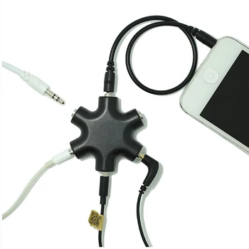 3,5 mm-es Fülhallgató, Audio Splitter 1 Férfi 1 2 3 4 5 Női Kábel 5, Ahogy Port Aux Zenei Hang Kimenet Kábel Sztereó Headset Kiterjesztés