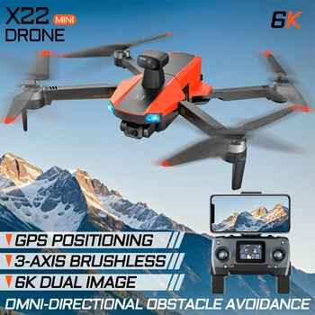 3-Tengelyes Gimbal Brushless GPS Helymeghatározó 5G WIFI 360 Akadály Elkerülése Profi RC Dron Quadcopter JJRC X22 Drón 6K ESC