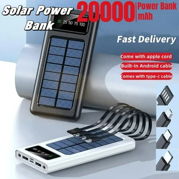 30000mAh power bank jön egy négy vezetékes sebesség töltés portable power bank, alkalmas iPhone Xiaomi külső akkumulátor charg