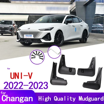 4db Fekete sárfogó A Changan Uni-V Sedan UNIV 2022 2023 Mudflaps Splash Őrök Sár Lebeny Elülső Hátsó Mudguards Fender