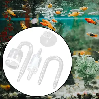 4x Akvárium CO2 Diffúziós akvárium Ellenőrizze a Szelepek DIY Átlátszó tapadókorong Összekötő Cső Csere Üveg Ültetett Tartály