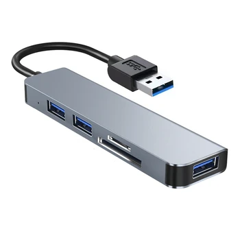 5 Az 1-ben USB Hub, Hordozható Dokkolóegység Hub Elosztó Többportos Adapter