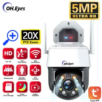 5MP Tuya 20X Optikai Zoom, PTZ Kamera Kültéri Színes éjjellátó WiFi Biztonsági Kamerák Automatikus Követés 4K