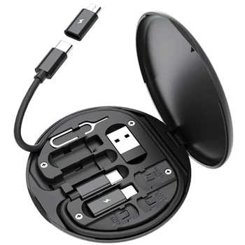 60W C-Típusú USB-re, Hogy Gyorsan Töltő Adapter Kit Fekete Műanyag Mobiltelefonok 14 13 12 Pro OTG Átalakító Több Tároló Doboz