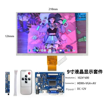 9Inch Felbontása 1024x600 50Pins HD IPS LCD Kijelző LCD Panl Audio Driver Testület Kit Ipari Gyártási Autó