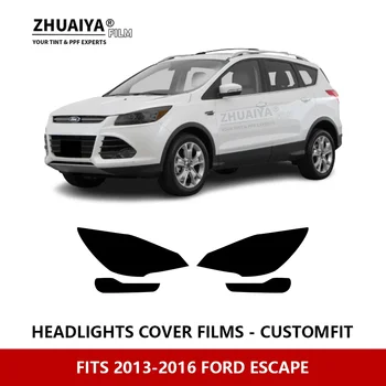 A FORD ESCAPE 2013-2016 Autó Külső Fényszóró Anti-semmiből PPF elővágott Védőfólia Javítás film Autó matricák Tartozékok