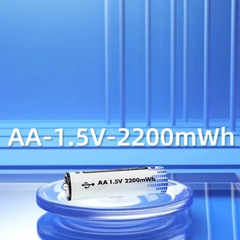 AA 1,5 V 2200mWh No. 5 Újratölthető Lítium Akkumulátor Igazi Nagy Kapacitású USB-C Közvetlen Gyorsan Díjat Mic Játék Zseblámpa
