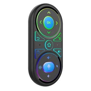 Air Egér Hangja Mikrofon RGB Háttérvilágítású, Giroszkóp Távirányító IR Tanulás 2.4 G Wireless Újratölthető Mini Távirányító