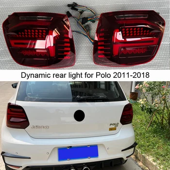 Autó Tartozékok VW Polo hátsó Lámpa 2011-2018 Volkswagen Polo hátsó Lámpa Hátsó LED DRL Köd Dinamikus Fék lámpa