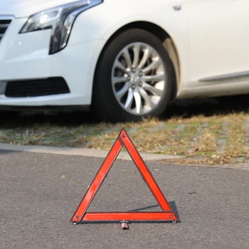 Autó Állvány Hajtogatott Stop Tábla Fényvisszaverő Sürgősségi Autó Bontás Figyelmeztető Háromszög Piros Fényvisszaverő Biztonsági Veszély Figyelmeztető Jel