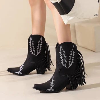 BLXQPYT Zapatos De Mujer 2022 Divat Bojt Hímezni Stílus Magas Sarkú Boka Csizma Platform Cipő Plus Size 48 W-8