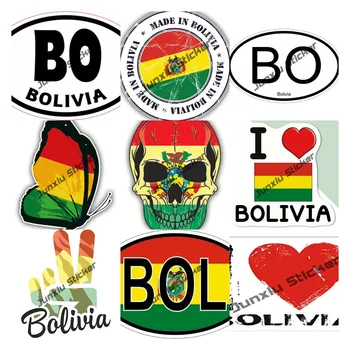 Bolívia BO Ovális Vinyl Matrica Bolívia Matrica Zászló Ország Szárnyak Motoros Matrica BOL Bolívia Győzelem Matrica Autó Hátsó Ablak Csomagtartóban