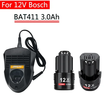 Bosch 12V 3000mAh BAT411 Csere Akkumulátor Bosch 12V Akkumulátor BOSCH BAT412A BAT413A D-70745GOP 2607336013 2607336014 PS20-2