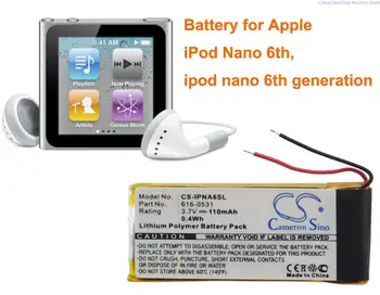 Cameron Kínai 110mAh Media Player Akkumulátor 616-0531 Apple iPod Nano 6., 6. generációs ipod nano