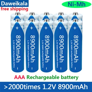 Daweikala AAA1.2V 8900mAh Újratölthető Akkumulátor Új Újratölthető Alkáli Batery a Led Játék Mp3 Kis Ventilátor Mikrofon