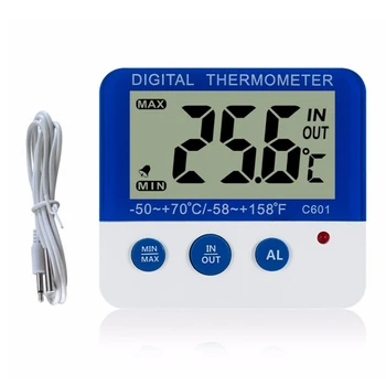 Digitális Hűtőszekrény Hőmérő Riasztó Max Min Hőmérséklet Könnyen Olvasható LCD Kijelző Digitális Hűtőszekrény Fagyasztó Hőmérő