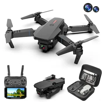 E88 Pro Dual Kamera 4K Videó VTOL 13 Perc 6 Tengely WiFi Repülés Vezérlő LED RC Drónok Olcsó Kezdő Dron