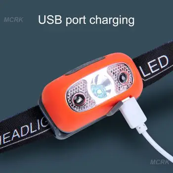 Erős 1000LM LED Fényszóró USB Tölthető Zseblámpa Test Mozgásérzékelő Fényszóró Kemping Lámpa Zseblámpa Fejét