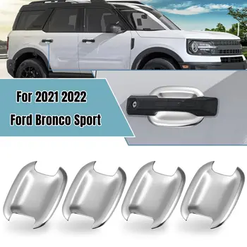 Ford Bronco Sport 2021 2022 4db Ezüst ABS Autó Külső Kilincs Tál, Csésze Fedelét Őr Trim Esetben, Króm Kiegészítők
