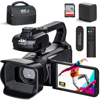 G-Csomag YouTube Videokamera 4K Ultra HD kamera, Videokamera 64MP Streaming Kamera 4.0