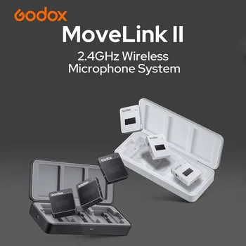 Godox MoveLink M2 II M1 II 2,4 GHz-es Vezeték nélküli Mikrofon, Adó-Vevő, A Sony, Nikon, Canon, Fuji Fényképezőgép Csiptetős Mikrofon
