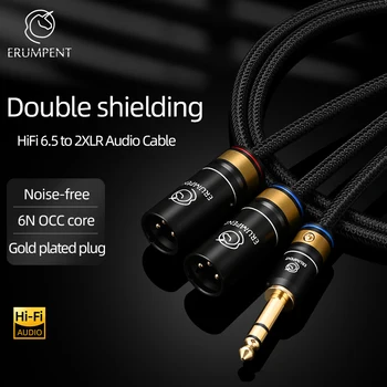 HiFi 6.5 mm-2XLR Audio Kábel Hi-end 6.5 TRS Jack 2XLR Férfi/Női Kábel Keverő, Erősítő, Hangszóró