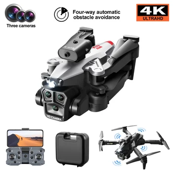 K10 Max/E88 Drón 4K Professzionális Légi felvételek Nagy Felbontású Három Kamera Optikai Áramlás Elhelyezése Összecsukható Quadcopter
