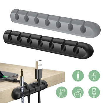 Kábel Szervező Szilikon Támogatja a Micro USB-C-Típusú Kábel Asztal Szervező tartó Egér, Billentyűzet Fejhallgató Kábel Szervező