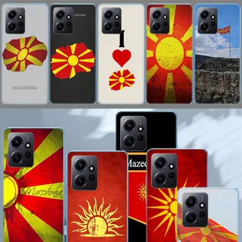 Macedón Zászló Luxus Telefon Xiaomi Redmi 12 12C 10 10A 10C 10X 9 9A 9B 9T 8 8A 7 7A 6 6A K60 K40 K30 K20 Pro Borító