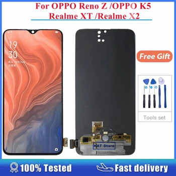 OLED Az OPPO Reno Z K5 Realme XT X2 LCD Kijelző érintőképernyő Közgyűlés Okostelefon alkatrész Csere