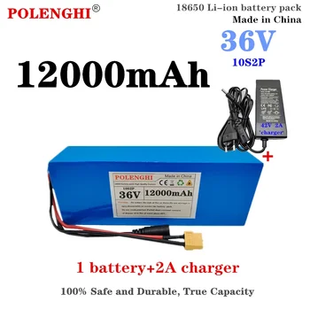 POLENGHI 36V 12Ah 18650 lítium-ion akkumulátor 10S2P 0-500W motor BMS elektromos kerékpár, elektromos robogó eszköz+42V töltő