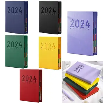PU Bőr 2024 Menetrend Könyv Új 365 Nap A5 Naptár, Könyv, Írószer Napi, Heti Tervező