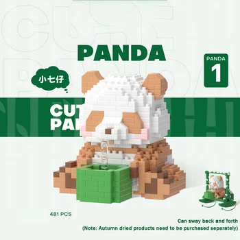 Panda Qizai Inni Gyógytea Fubao Szemüveges Micro Fúrás Részecske Építőelem-Modell Dekoráció Gyermekek Közgyűlés Játék