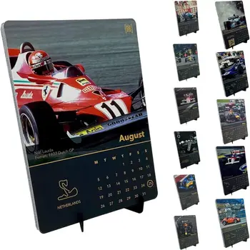 Papír 2024 Naptár F1 rajongók újévi Ajándékok Racer F1 Poszter Vászon Racing Naptár Idő Tervezés asztali Naptár Haza