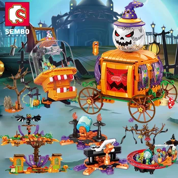 SEMBO Halloween Tök Játékok Tégla Fél Szellem Világítás építőkövei DIY Szerepjáték SZÁR modelleket, Ajándékok Gyermek Felnőttek