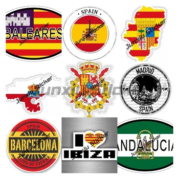 Spanyol Címer Spanyolország címer Matrica Spanyolország Barcelona Baleares Város Pajzs Bélyegző Utazási Matricák Vízálló TEREPJÁRÓ Autó Matricák