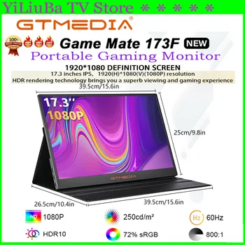 [Valódi]GTMEDIA JÁTÉK MATE173F 72%sRGB 17.3 hüvelykes IPS Hordozható kijelző Kijelző Játék a Képernyő, A Laptop Mac Telefon Xbox PS4/5 Kapcsoló