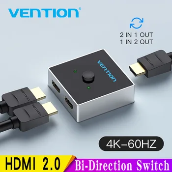 Vention HDMI Kapcsoló Bi-Irányba 2.0 HDMI 4K Váltó 1x2/2x1 Adapter 2 az 1-Átalakító a PS4 Pro/4/3 TV Box HDMI Splitter