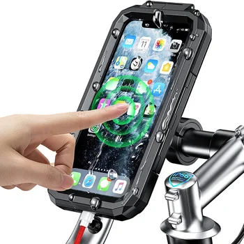 Vízálló Moto Telefon tulajdonosa Motorkerékpár Kerékpár kormánycsőtartót a 4.7-6.8 Hüvelykes Okostelefon Kerékpározás Támogatása Állni érintőképernyő