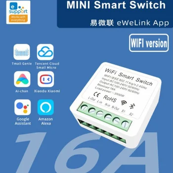 WiFi Smart Switch Mini Rejtett Telepítés Breaker Ingyenes Vezeték Alexa Mobiltelefon Időzítés Távirányító Kapcsoló EwelinK