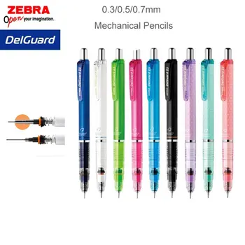 ZEBRA DelGuard Mechanikus Ceruza Japán Írószer Gyerekeknek 0.3/0.5/0.7 mm-es Törhetetlen Automata Pen-Vissza tanszerek