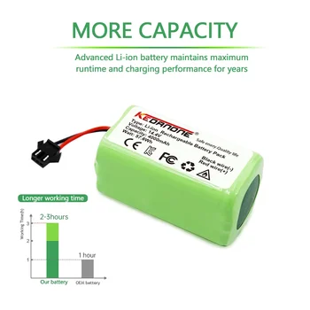 batería konga 1090 990 950 cecotec 14.4 V-os 4.0 Ah Li-ion akkumulátor Ecovacs Deebot DN621 601/605 Eufy RoboVac 35C Panda i7 V710