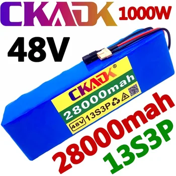 ÚJ CKADK 48V akkumulátor 13s3p 28Ah akkumulátor 1000W teljesítményű akkumulátor tekerés közben fel is töltheted elektromos kerékpár BMS a xt60 plug +töltő