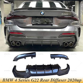 Új G22 G23 3pcs Szénszálas Hátsó Lökhárító Diffúzor Ajak Spoiler Spoiler BMW 4-es Sorozat G22 G23 M440i MT Autó Tuning 2020 2021Up